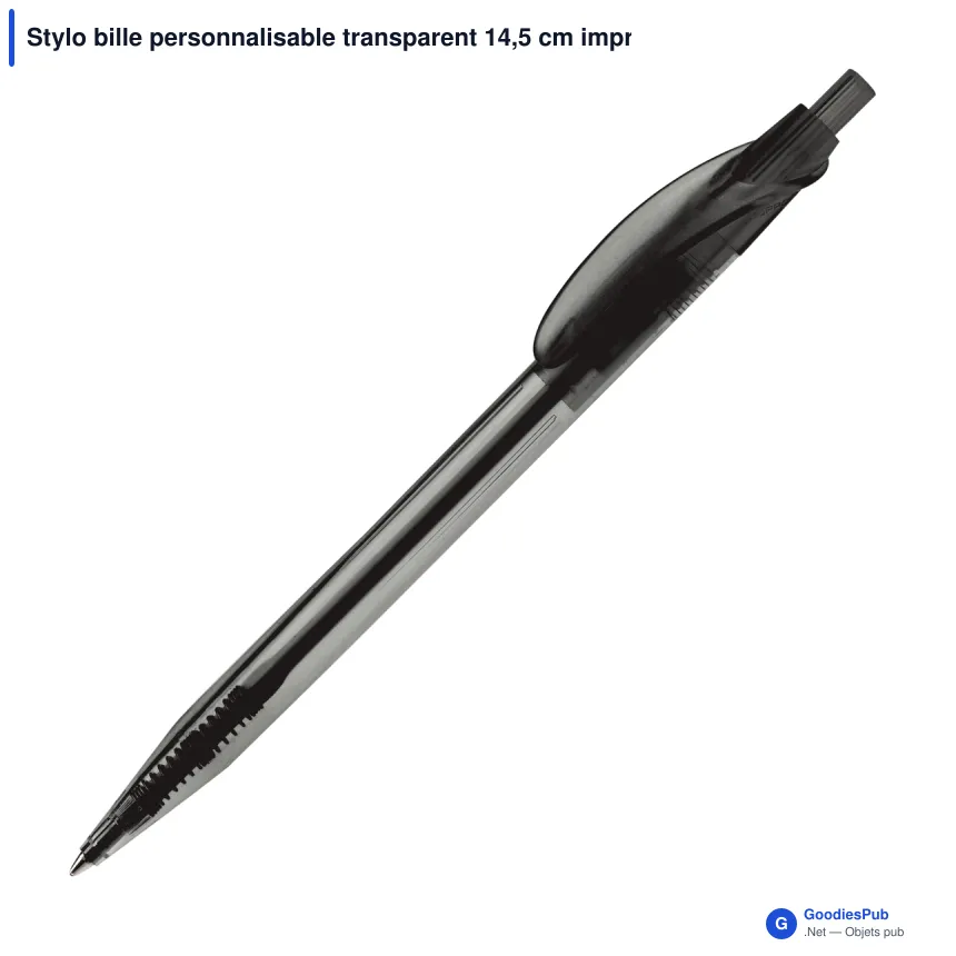 Stylo bille personnalisable transparent 14,5 cm impression 3D avec logo - Cosmo - Image 2