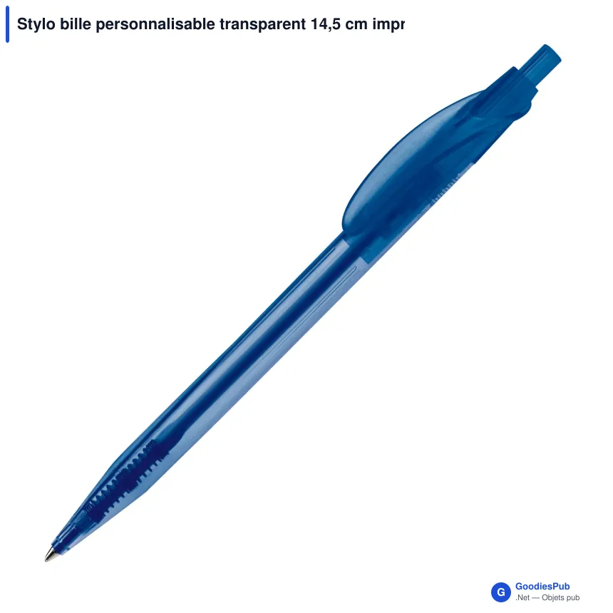 Stylo bille personnalisable transparent 14,5 cm impression 3D avec logo - Cosmo - Image 3