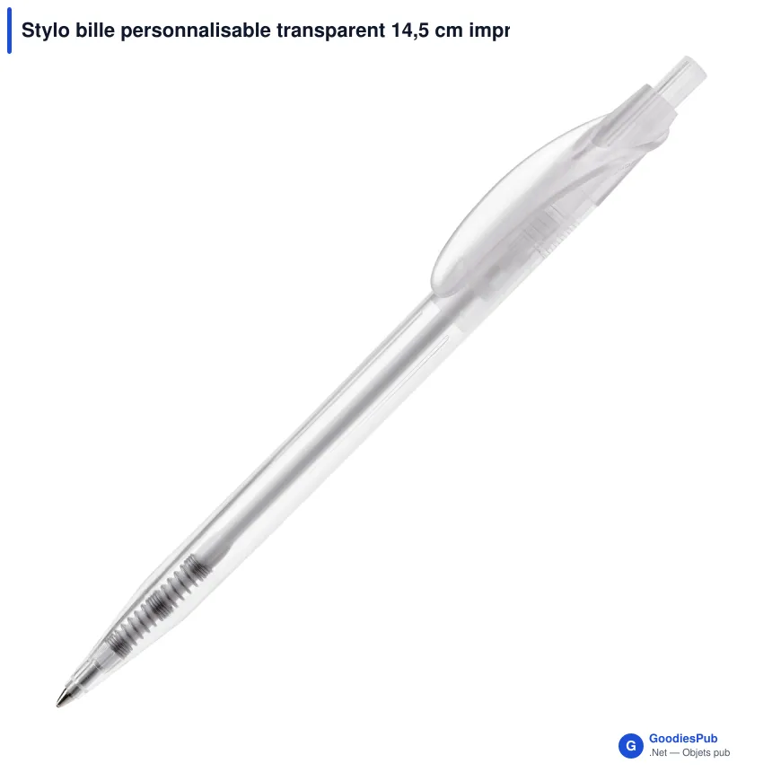 Stylo bille personnalisable transparent 14,5 cm impression 3D avec logo - Cosmo - Image 4