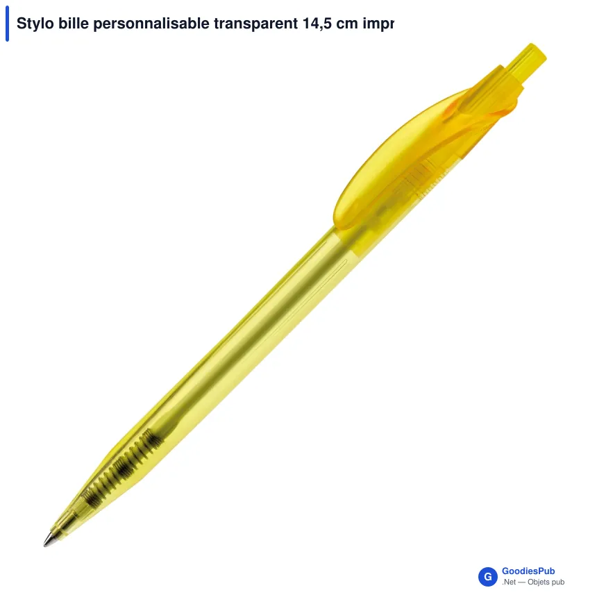 Stylo bille personnalisable transparent 14,5 cm impression 3D avec logo - Cosmo - Image 5