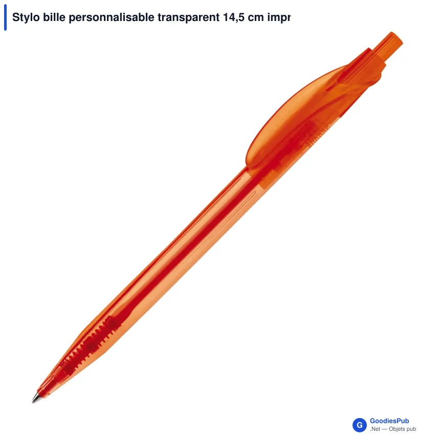 Stylo bille personnalisable transparent 14,5 cm impression 3D avec logo - Cosmo - Image 6