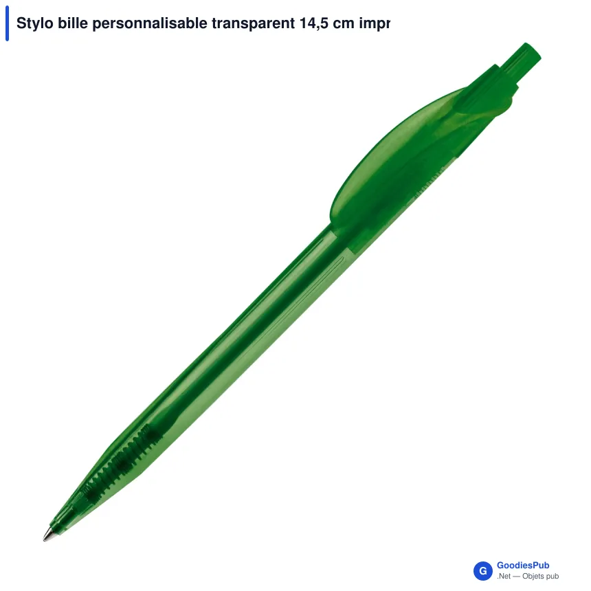 Stylo bille personnalisable transparent 14,5 cm impression 3D avec logo - Cosmo - Image 7