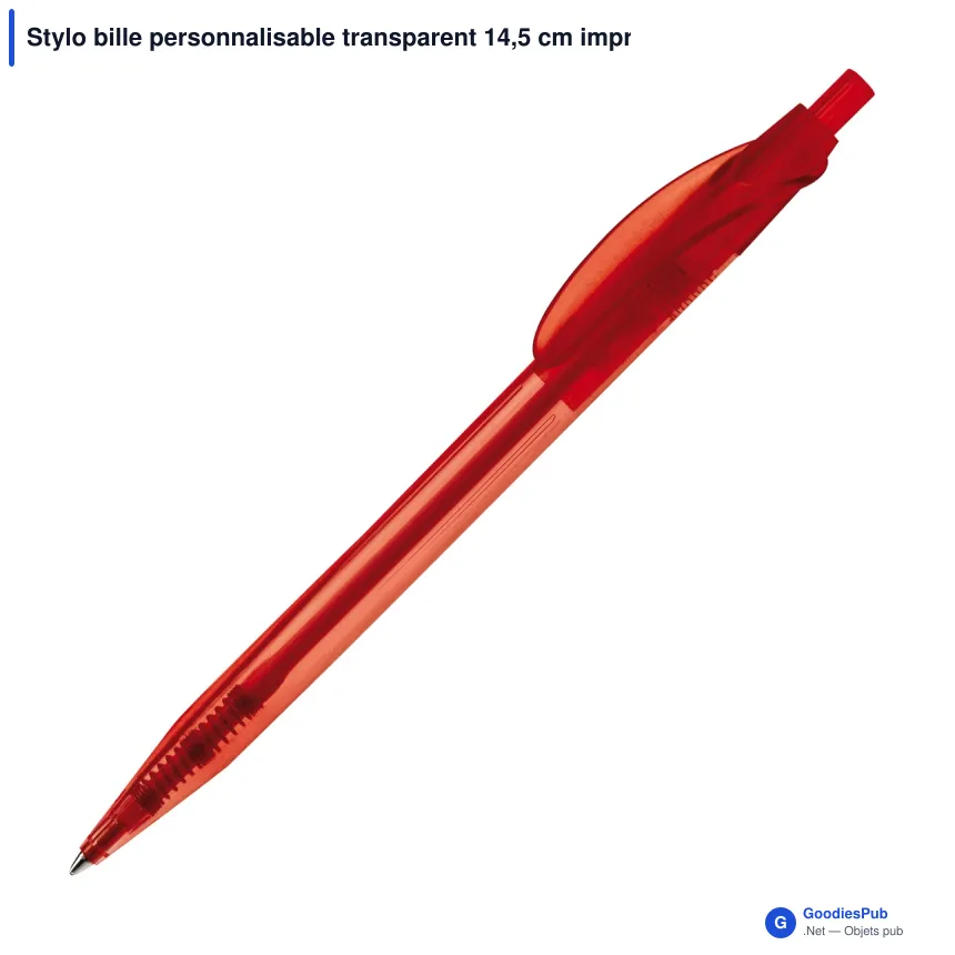 Stylo bille personnalisable transparent 14,5 cm impression 3D avec logo - Cosmo - Image 8