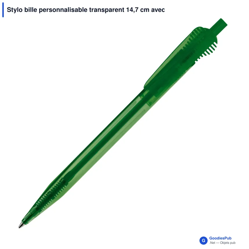 Stylo bille personnalisable transparent 14,7 cm avec logo - Cosmo - Image 2