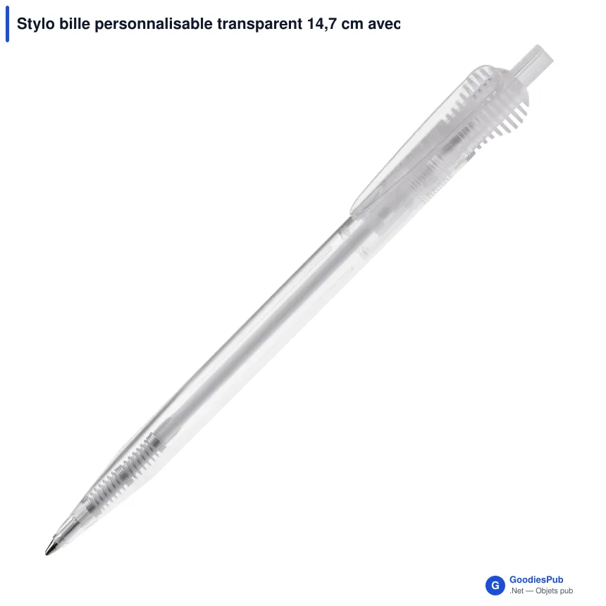 Stylo bille personnalisable transparent 14,7 cm avec logo - Cosmo - Image 3