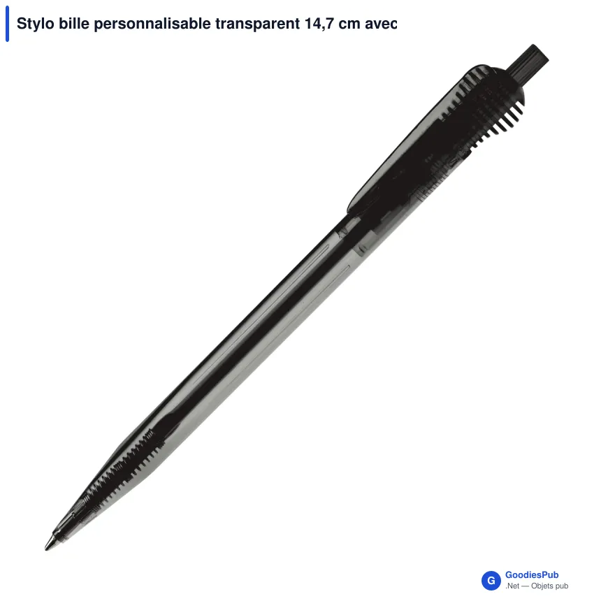 Stylo bille personnalisable transparent 14,7 cm avec logo - Cosmo - Image 5