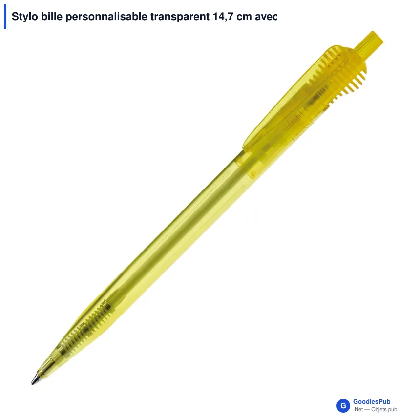 Stylo bille personnalisable transparent 14,7 cm avec logo - Cosmo - Image 6
