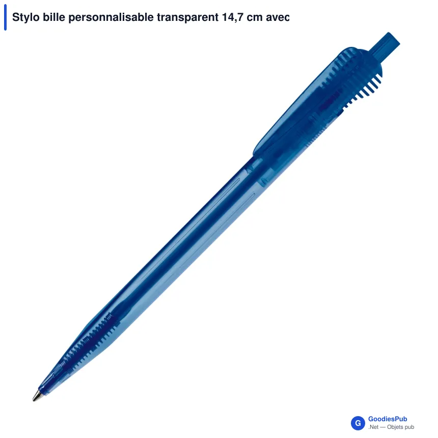 Stylo bille personnalisable transparent 14,7 cm avec logo - Cosmo - Image 7