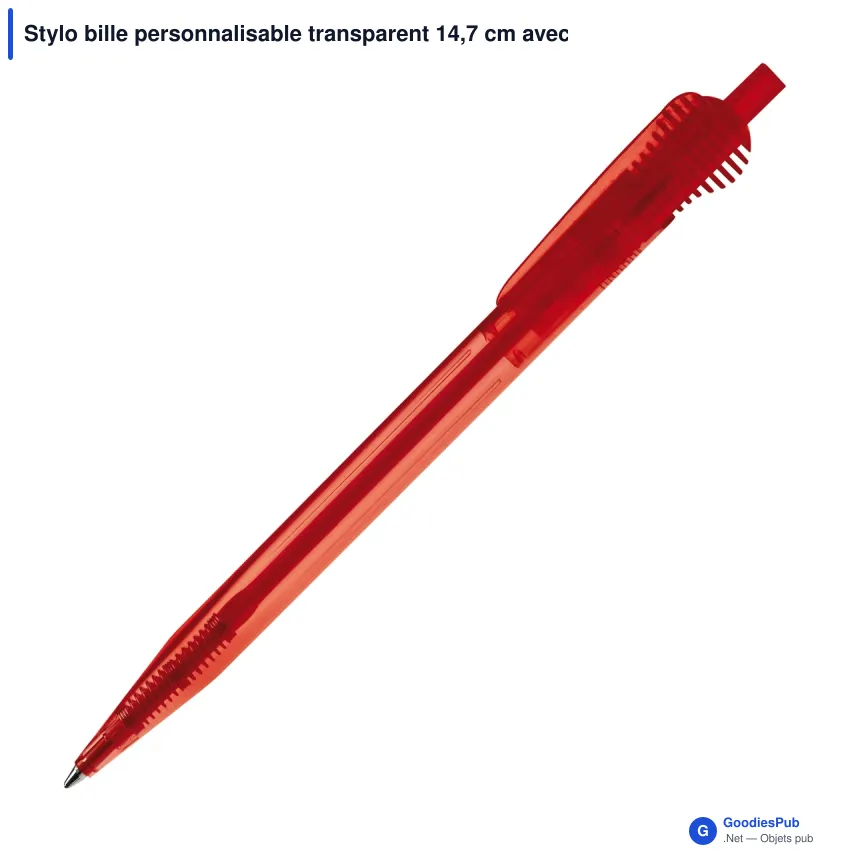 Stylo bille personnalisable transparent 14,7 cm avec logo - Cosmo - Image 8