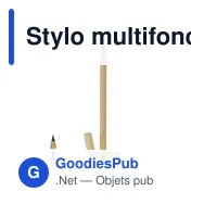 Stylo multifonction personnalisable en bambou avec logo - Pikford - Miniature 1