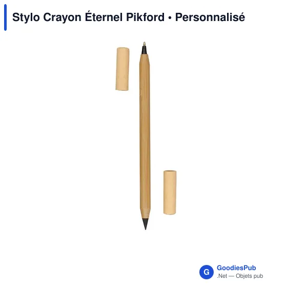 Stylo multifonction personnalisable en bambou avec logo - Pikford - Image 2