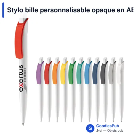 Stylo bille personnalisable opaque en ABS avec logo - Cube Opaque