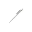Variante Blanc / Argent - Stylo bille personnalisable opaque en ABS avec logo - Cube Opaque