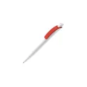 Variante Blanc / Rouge - Stylo bille personnalisable opaque en ABS avec logo - Cube Opaque