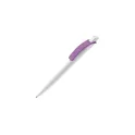 Variante Blanc / Violet - Stylo bille personnalisable opaque en ABS avec logo - Cube Opaque