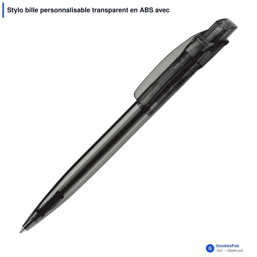 Stylo bille personnalisable transparent en ABS avec logo - Cube Transparent - Image 5