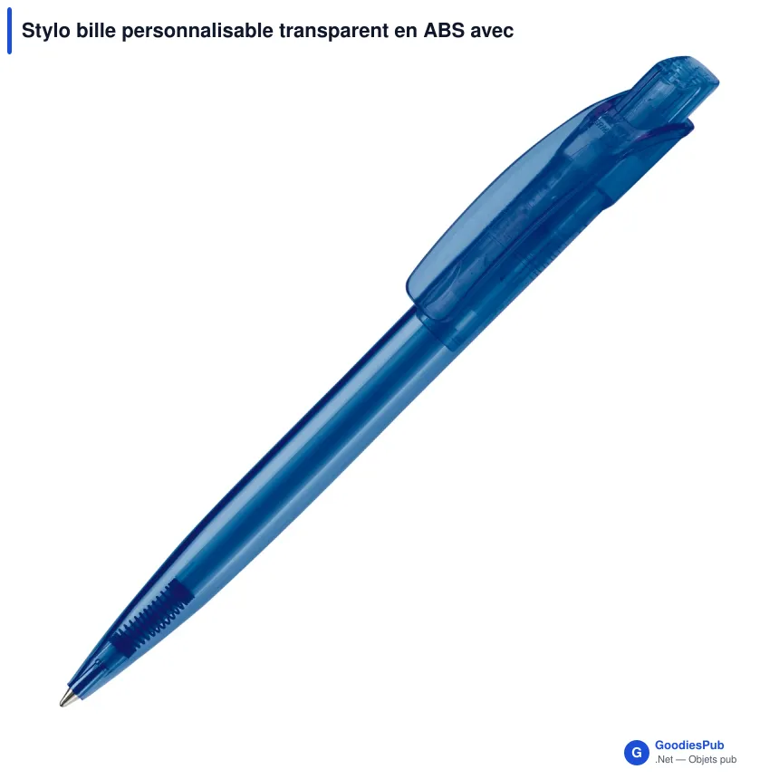 Stylo bille personnalisable transparent en ABS avec logo - Cube Transparent - Image 6