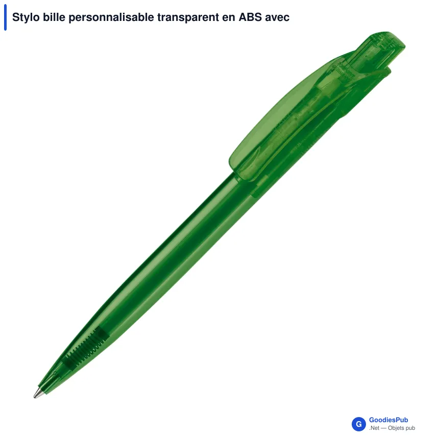 Stylo bille personnalisable transparent en ABS avec logo - Cube Transparent - Image 7