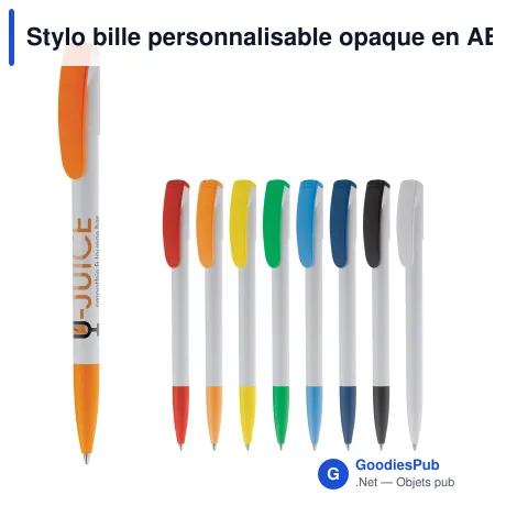 Stylo bille personnalisable opaque en ABS avec logo - Deniro Opaque