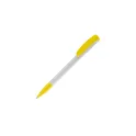 Variante Blanc / jaune - Stylo bille personnalisable opaque en ABS avec logo - Deniro Opaque