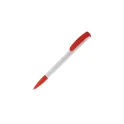 Variante Blanc / Rouge - Stylo bille personnalisable opaque en ABS avec logo - Deniro Opaque
