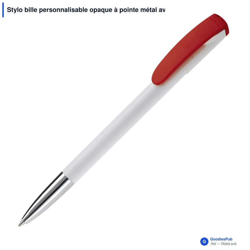 Stylo bille personnalisable opaque à pointe métal avec logo - Deniro Opaque - Image 2