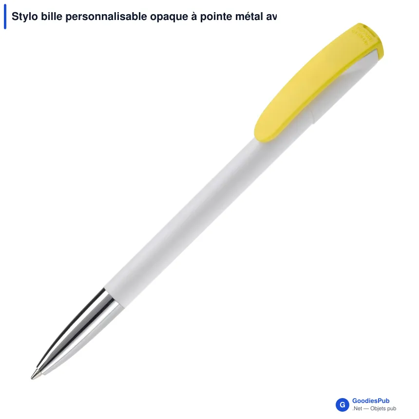 Stylo bille personnalisable opaque à pointe métal avec logo - Deniro Opaque - Image 3