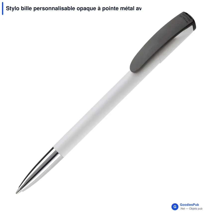 Stylo bille personnalisable opaque à pointe métal avec logo - Deniro Opaque - Image 4