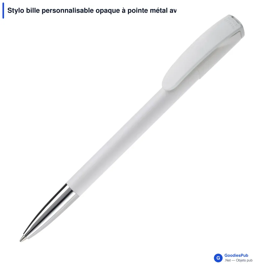 Stylo bille personnalisable opaque à pointe métal avec logo - Deniro Opaque - Image 5