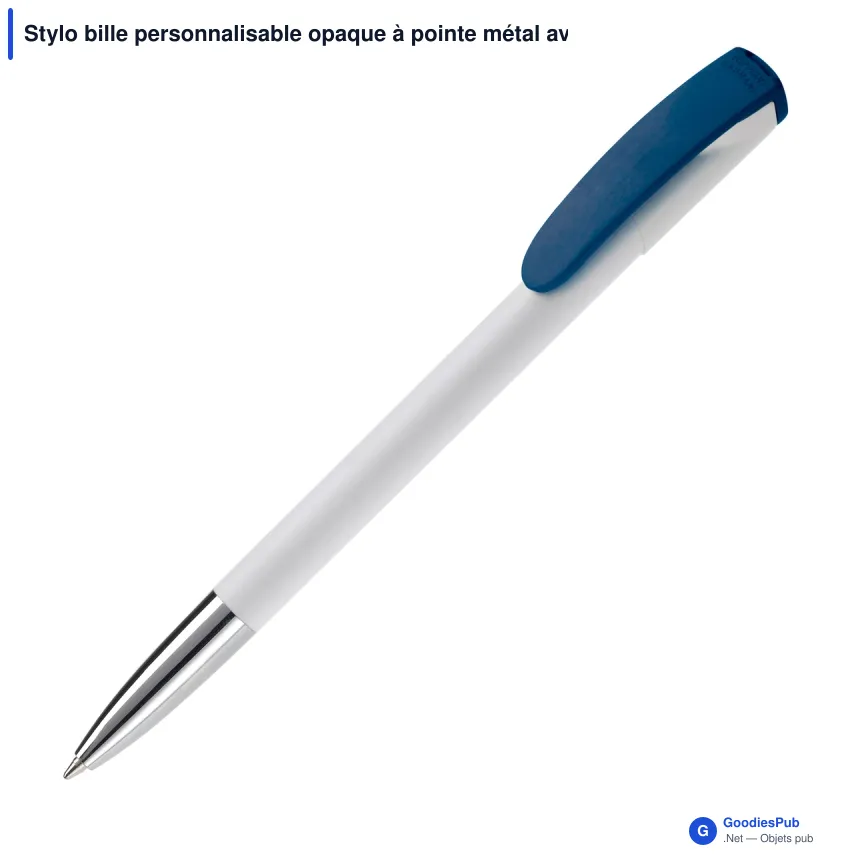 Stylo bille personnalisable opaque à pointe métal avec logo - Deniro Opaque - Image 6