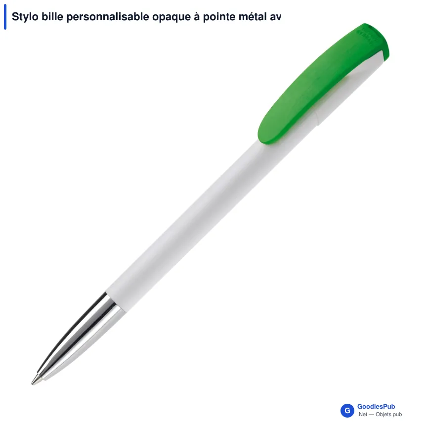 Stylo bille personnalisable opaque à pointe métal avec logo - Deniro Opaque - Image 7