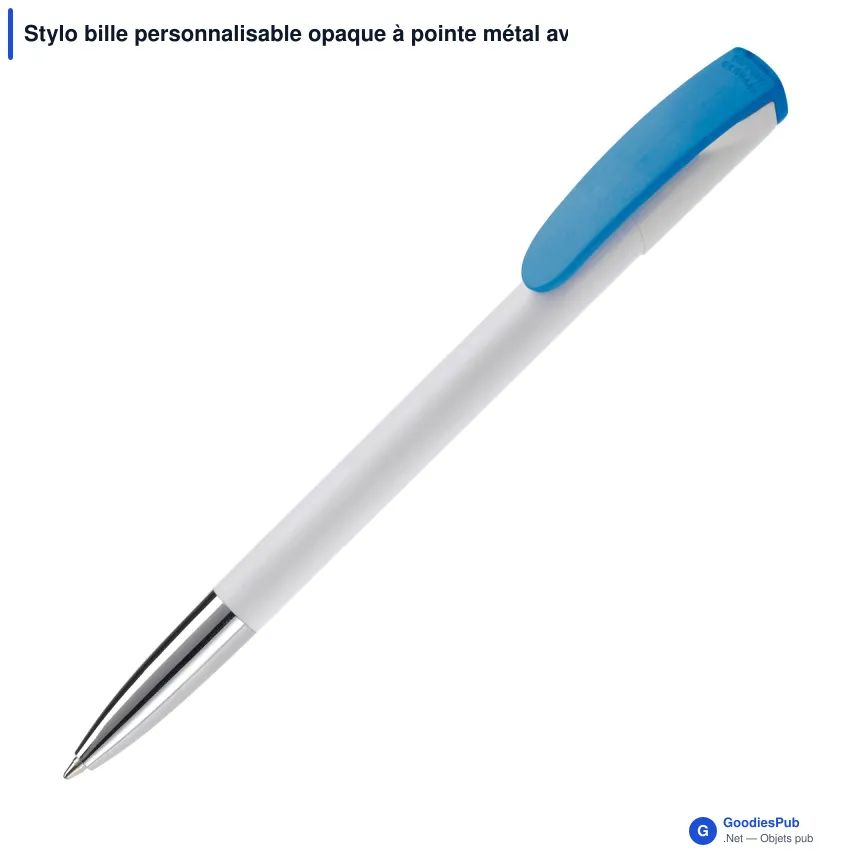 Stylo bille personnalisable opaque à pointe métal avec logo - Deniro Opaque - Image 8