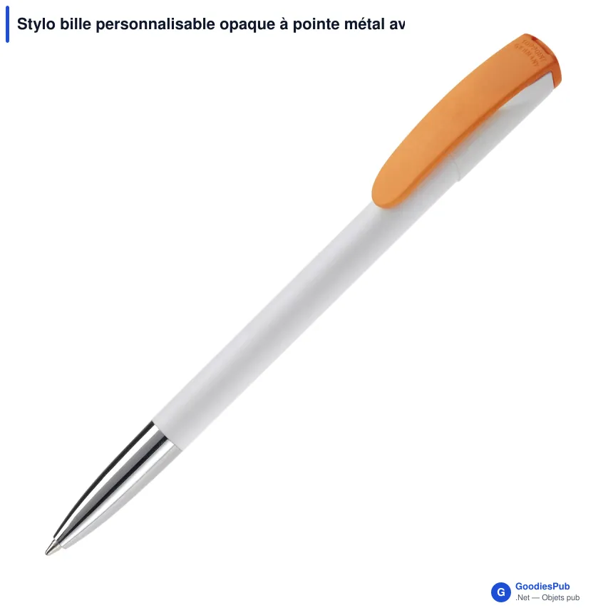 Stylo bille personnalisable opaque à pointe métal avec logo - Deniro Opaque - Image 9