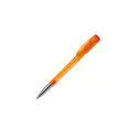 Variante Orange givré - Stylo bille personnalisable givré à pointe métal avec logo - Deniro Transparent