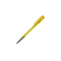 Variante Jaune givré - Stylo bille personnalisable givré à pointe métal avec logo - Deniro Transparent