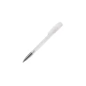 Variante Blanc givré - Stylo bille personnalisable givré à pointe métal avec logo - Deniro Transparent