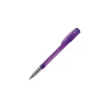 Variante Violet givré - Stylo bille personnalisable givré à pointe métal avec logo - Deniro Transparent
