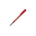 Variante Rouge givré - Stylo bille personnalisable givré à pointe métal avec logo - Deniro Transparent