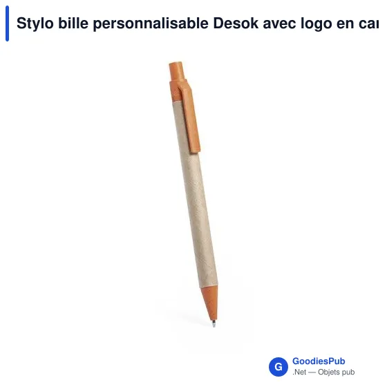 Stylo bille personnalisable Desok avec logo en carton recyclé - Image 4