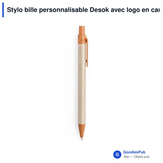 Stylo bille personnalisable Desok avec logo en carton recyclé - Image 5