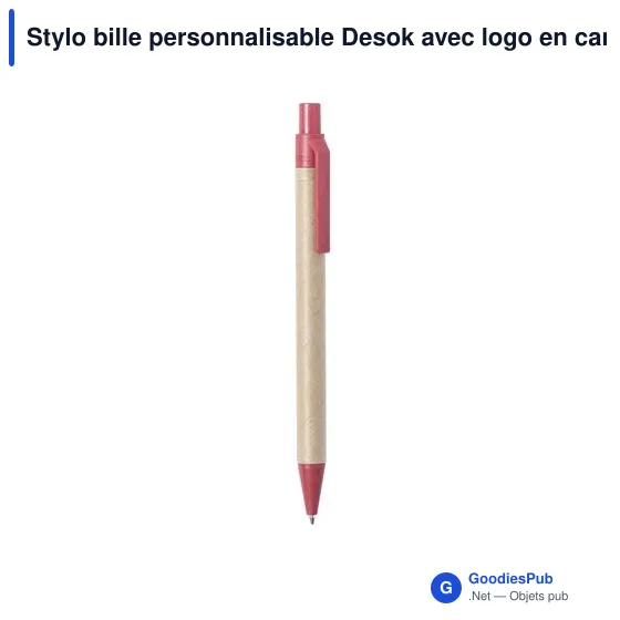 Stylo bille personnalisable Desok avec logo en carton recyclé - Image 7