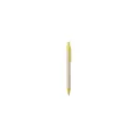 Variante jaune - Stylo bille personnalisable Desok avec logo en carton recyclé