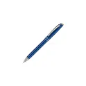 Variante Bleu foncé - Stylo bille personnalisable en aluminium à deux anneaux avec logo - Deux Anneaux