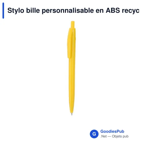 Stylo bille personnalisable en ABS recyclé avec logo - Stylo Dinor