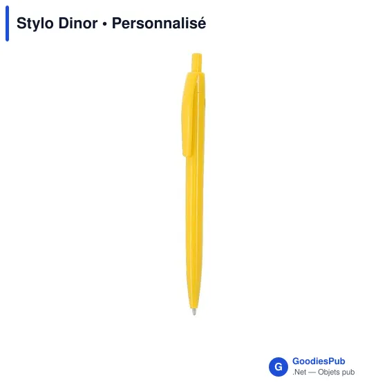 Stylo bille personnalisable en ABS recyclé avec logo - Stylo Dinor - Image 1