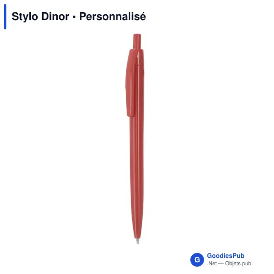 Stylo bille personnalisable en ABS recyclé avec logo - Stylo Dinor - Image 2