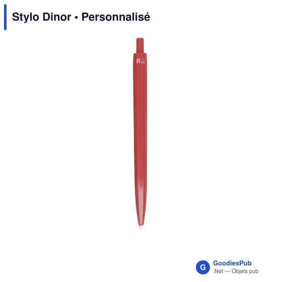 Stylo bille personnalisable en ABS recyclé avec logo - Stylo Dinor - Image 12