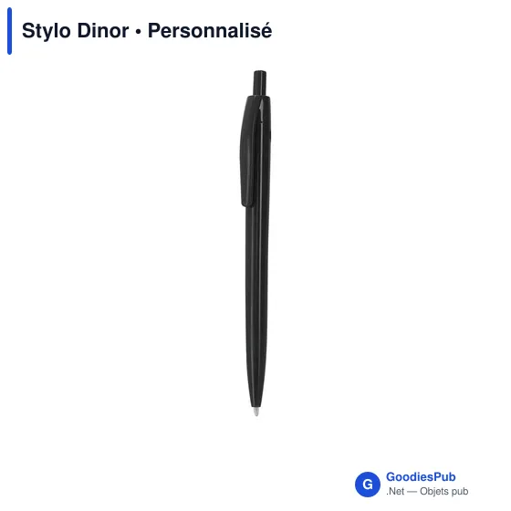Stylo bille personnalisable en ABS recyclé avec logo - Stylo Dinor - Image 5