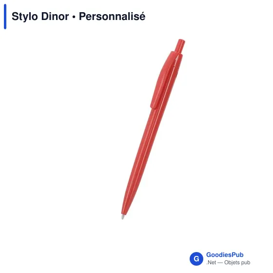Stylo bille personnalisable en ABS recyclé avec logo - Stylo Dinor - Image 7