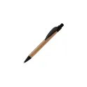 Variante Noir - Stylo bille personnalisable en bambou et ABS avec logo - Eco Leaf